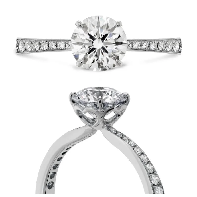 Ladies rebel punk rings -0.52ct Signature Diamond Solitaire 18ct White Gold Ring with Diamond Shoulders