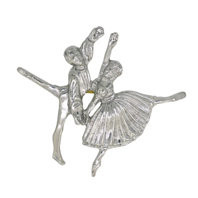 ladies gem brooch love themes -Silver Ballet Dancer Brooch