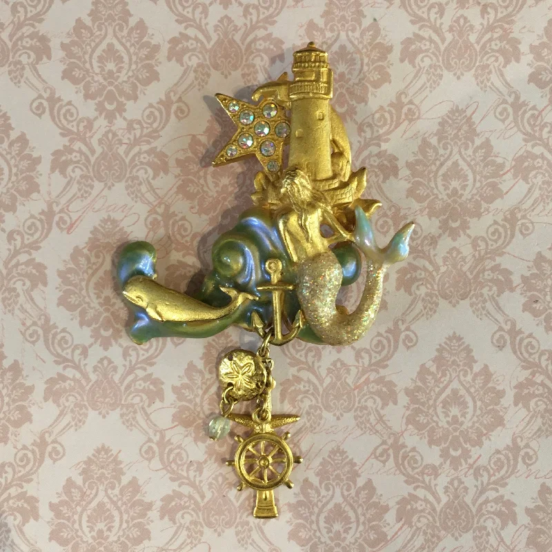 Kirks Folly Mermaid Brooch Gold