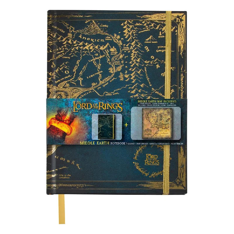 Ladies happy sparkle rings -Lord of the Rings Notebook Map of Middle Earth