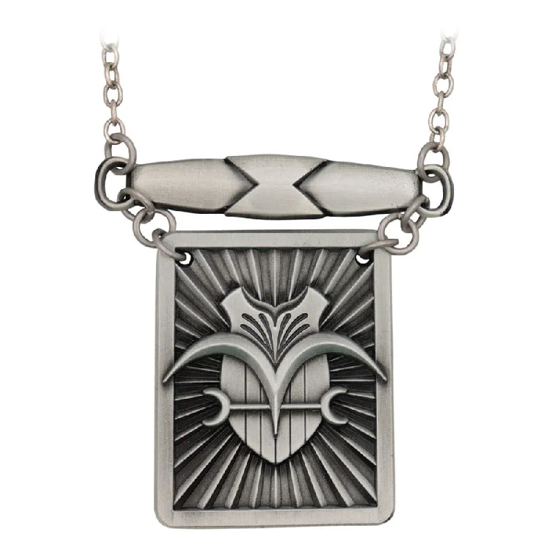 silver necklaces for women floral motifs -One Piece Necklace with Pendant Garp's Cloak Fastening