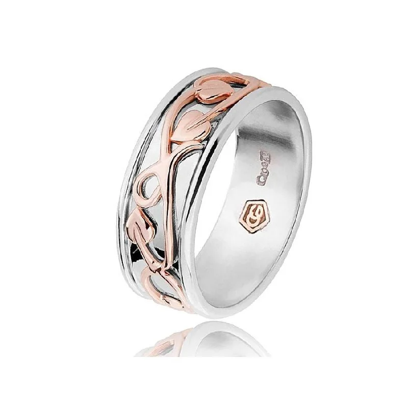 Ladies gritty texture rings -Silver and 9ct Rose Gold Tree of Life Ring