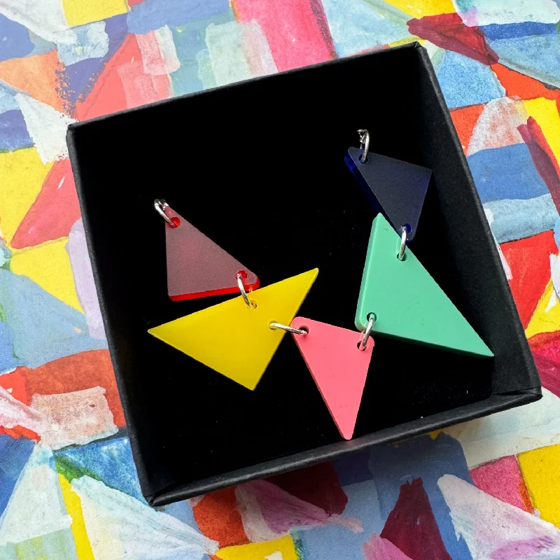 silver wave necklaces for women -Small Tatty Devine X Mary Wykeham Triangle necklace