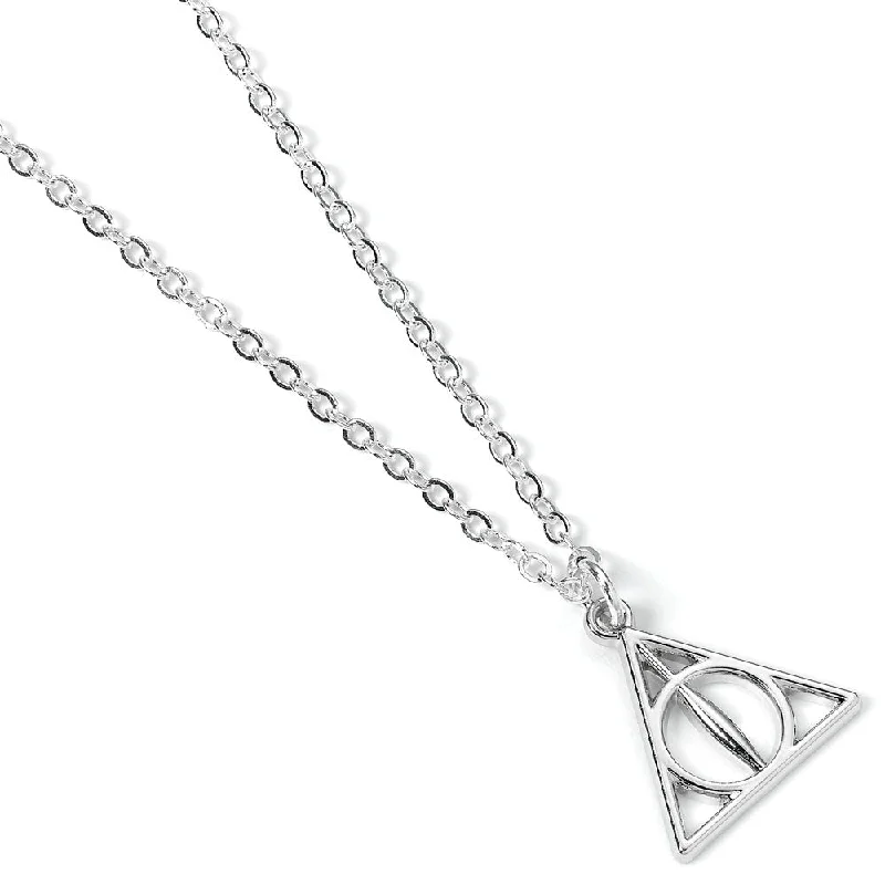 ladies gold necklaces bird pendants -Harry Potter Pendant & Necklace Deathly Hallows (silver plated)