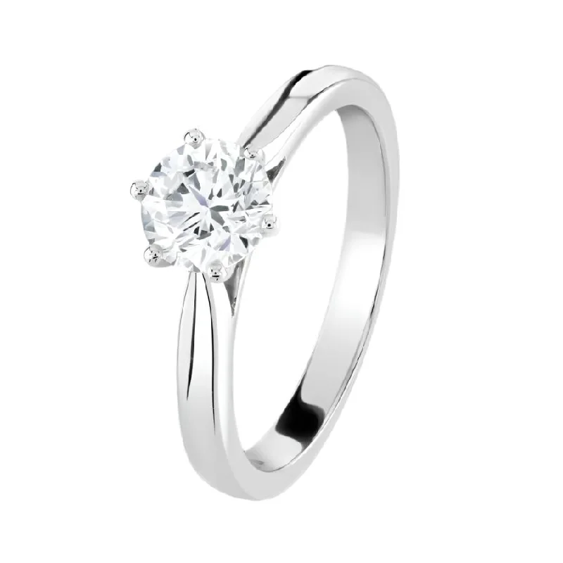 Ladies pony stride rings -0.91ct Round Brilliant Cut Diamond Solitaire Platinum Ring