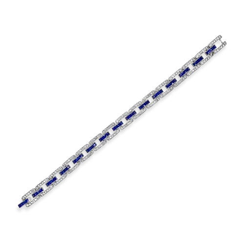 knot design bracelets for women -Sapphire & Diamond Link Bracelet