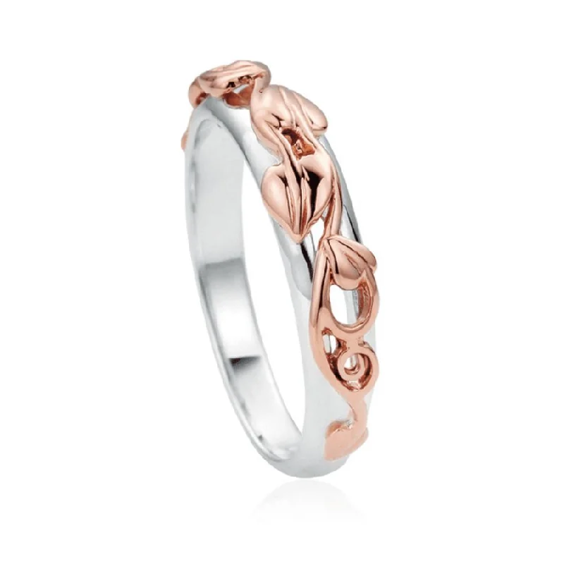 Ladies eco nature rings -Silver and 9ct Rose Gold Tree of Life Ring