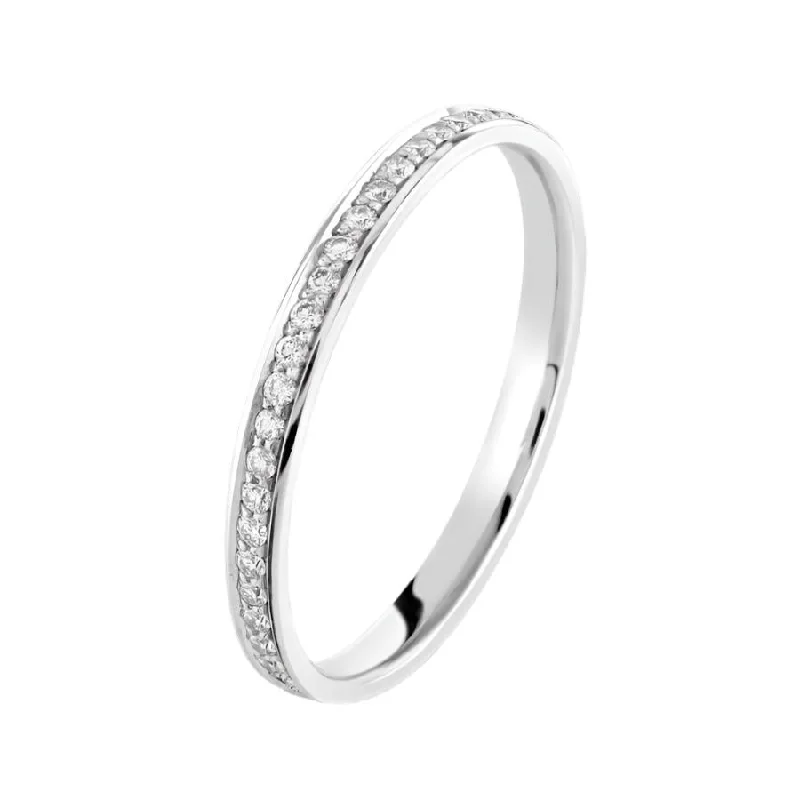 Ladies tailored custom rings -0.18ct Round Brilliant Cut Diamond Channel Set 18ct White Gold Full Eternity Ring