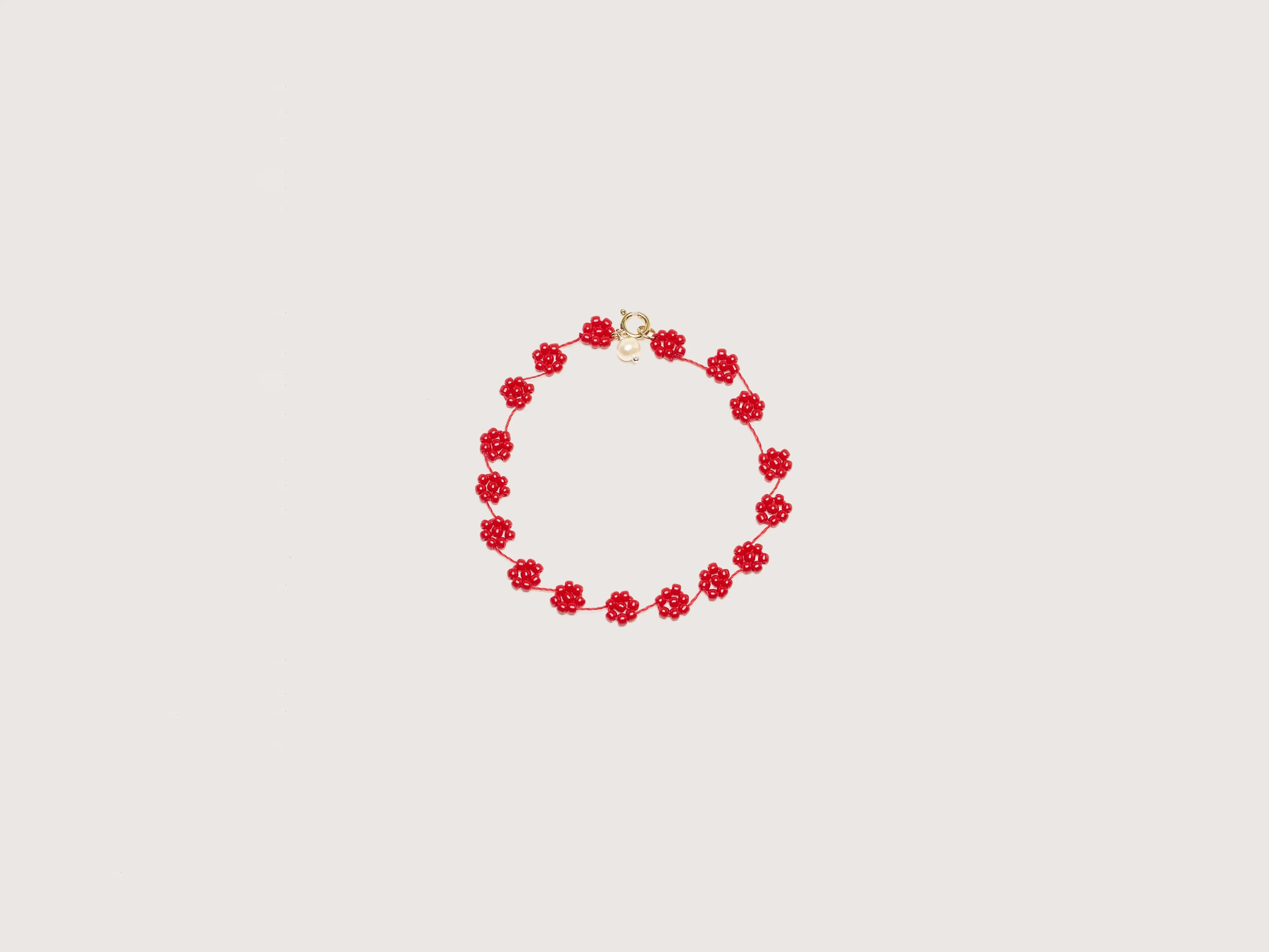 pearl bracelets for women classic look -Fiori N° 24 Bracelet (242 / W / RED)