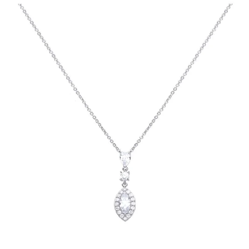 ladies gold necklaces fox pendants -Silver CZ Necklace