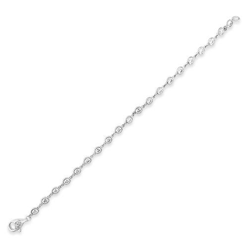 minimalist link bracelets for women -Bezel Set Diamond Bracelet