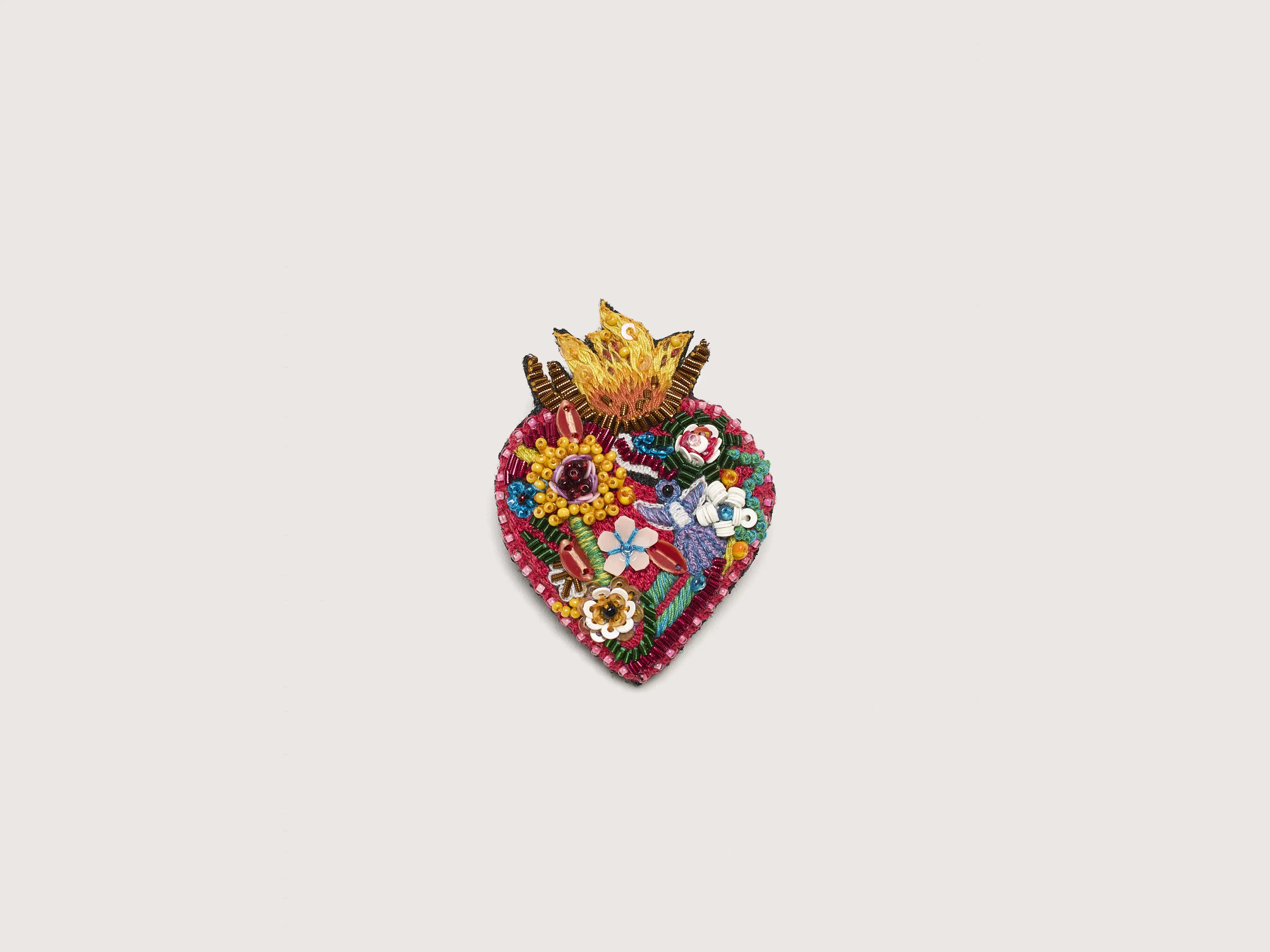 floral texture brooch for women -Flaming Heart Brooch (242 / W / MULTICOLOR)