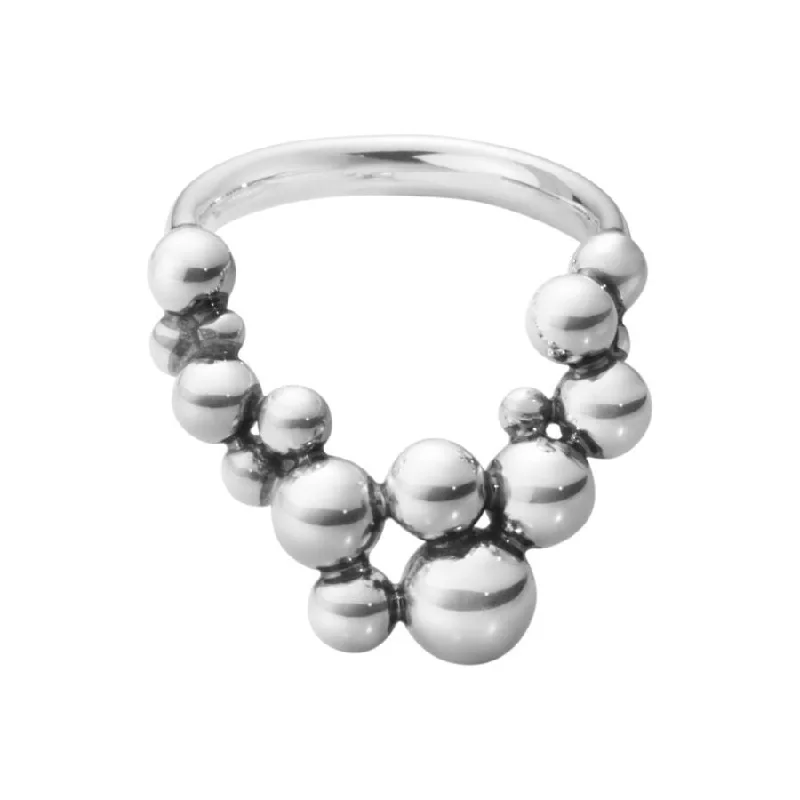 Ladies heartfelt glow rings -Silver Moonlight Grapes Ring