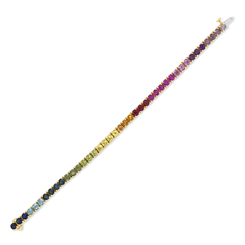 crisscross design bracelets for women -Multi-color Semiprecious Gemstone Tennis Bracelet