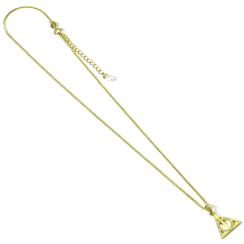 rose gold moon necklaces for women -Harry Potter Necklace Deathly Hallows (Gold plated)