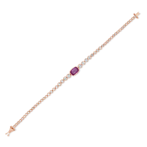 pearl strand bracelets for women -Pink Sapphire & Diamond Bracelet