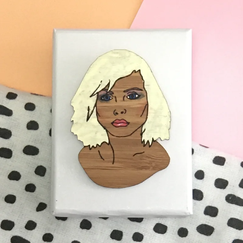 ladies brooch with diamond accents -Brooch: Debbie Harry