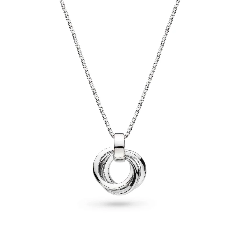 ladies gold necklaces infinity symbol -Silver Bevel Trilogy Petite Necklace