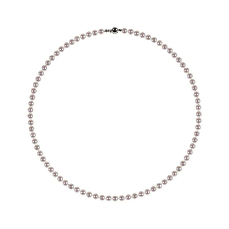 ladies gold necklaces wave patterns -18" 5-5.5mm Cultured Freshwater Pearl Necklace with 18ct White Gold Ball Clasp