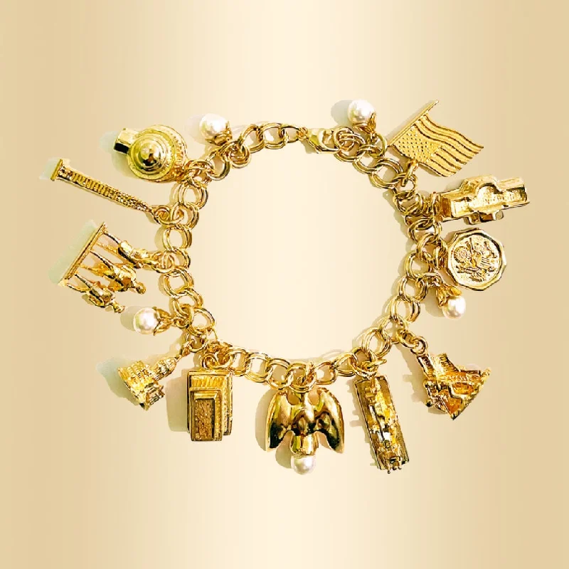 luxury gold bracelets for ladies special occasions -American Charm Bracelet