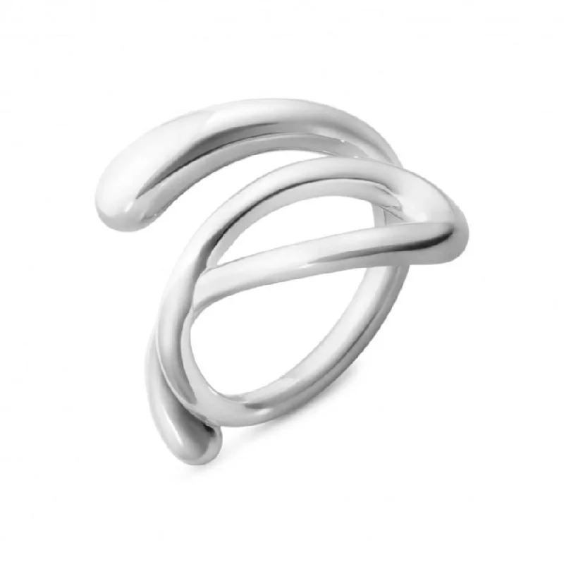 Ladies jewel burst rings -Silver Mercy Swirl Ring