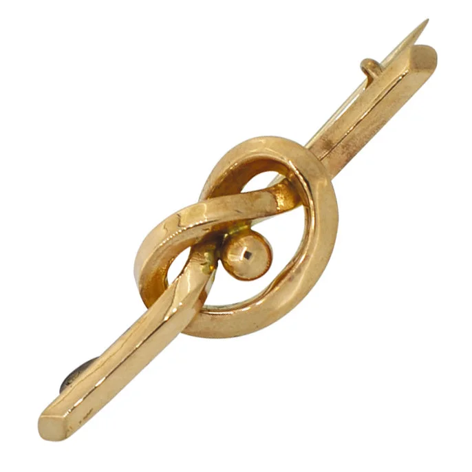 matte gold brooch for women -Rose Gold Knot Brooch