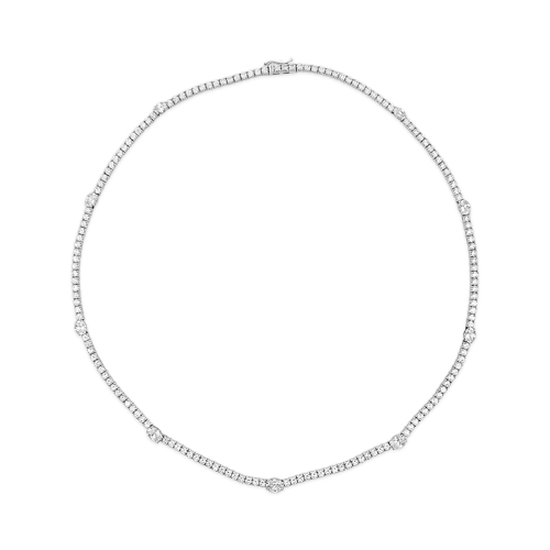 modern choker necklaces for women -Oval & Round Diamond Tennis Necklace