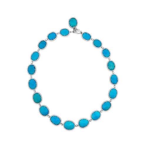 chain drop necklaces for women -Turquoise & Diamond Necklace