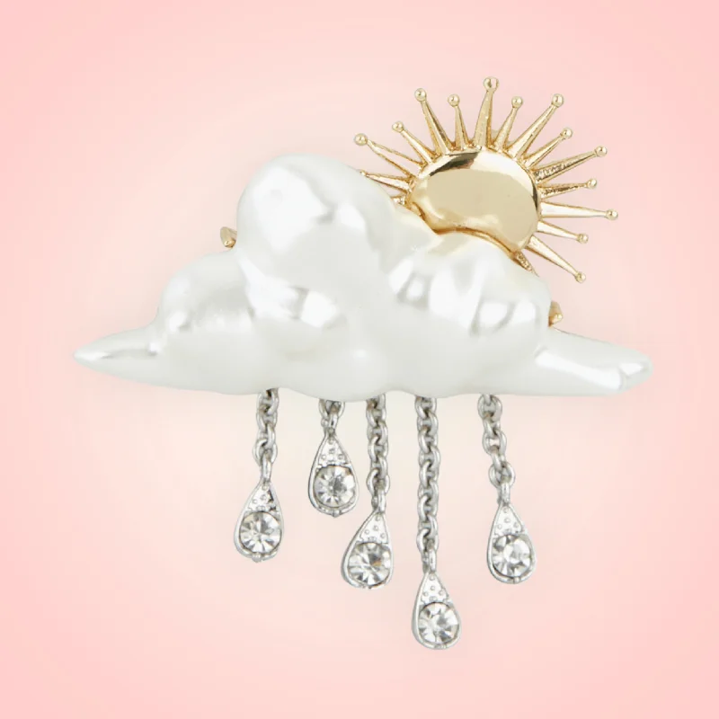 ladies yellow gold brooch stars -Cloud Drop brooch by Bill Skinner