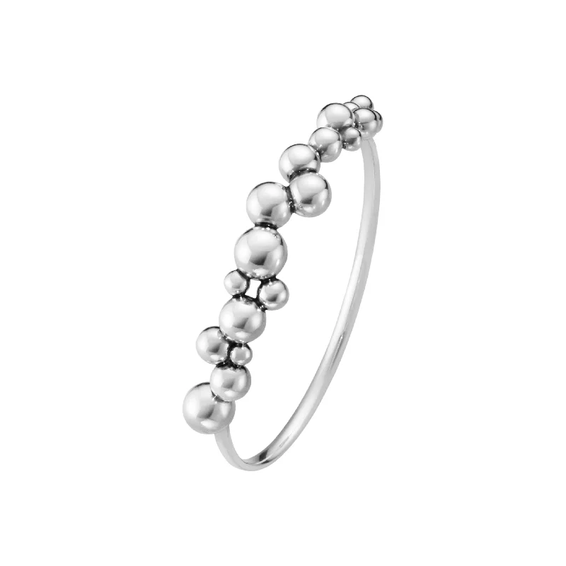 ladies gold bracelets wave patterns -Silver Grapes Closed Bangle