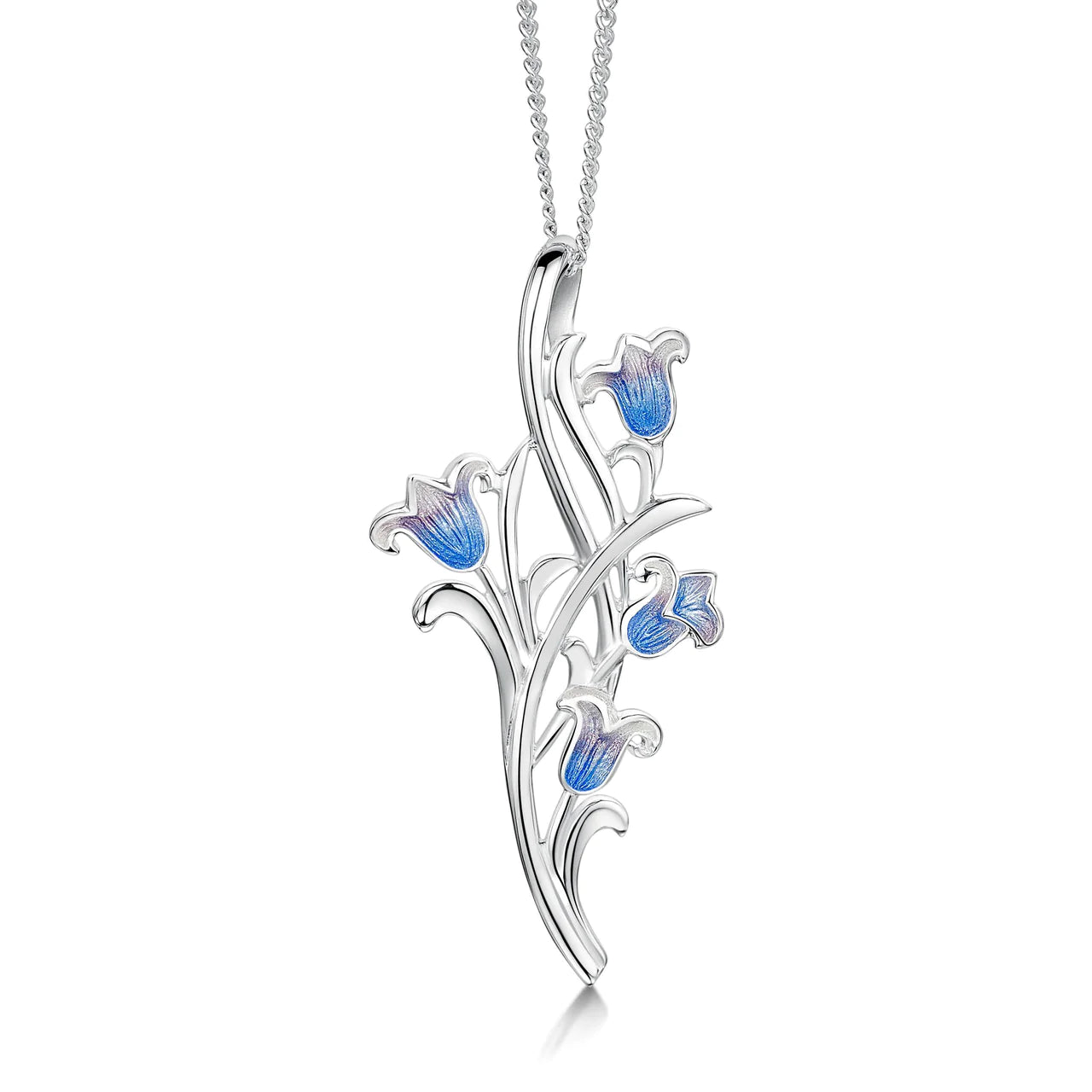 double strand necklaces for women -Bluebell 4 Flower Necklace by Sheila Fleet