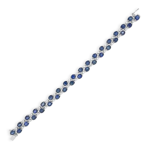 ladies rose gold bracelets hearts -Sapphire & Diamond Bracelet