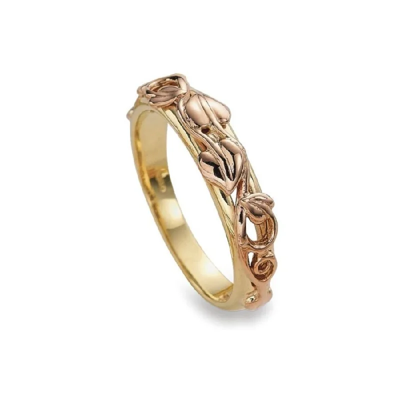 Ladies rest charm rings -9ct yellow and rose gold Tree of Life Ring