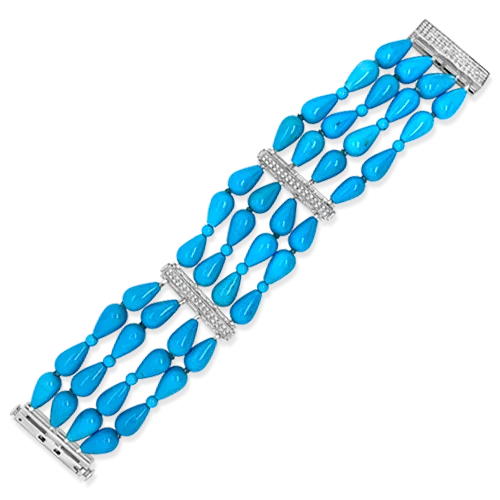 mosaic design bracelets for women -Turquoise & Diamond Bracelet