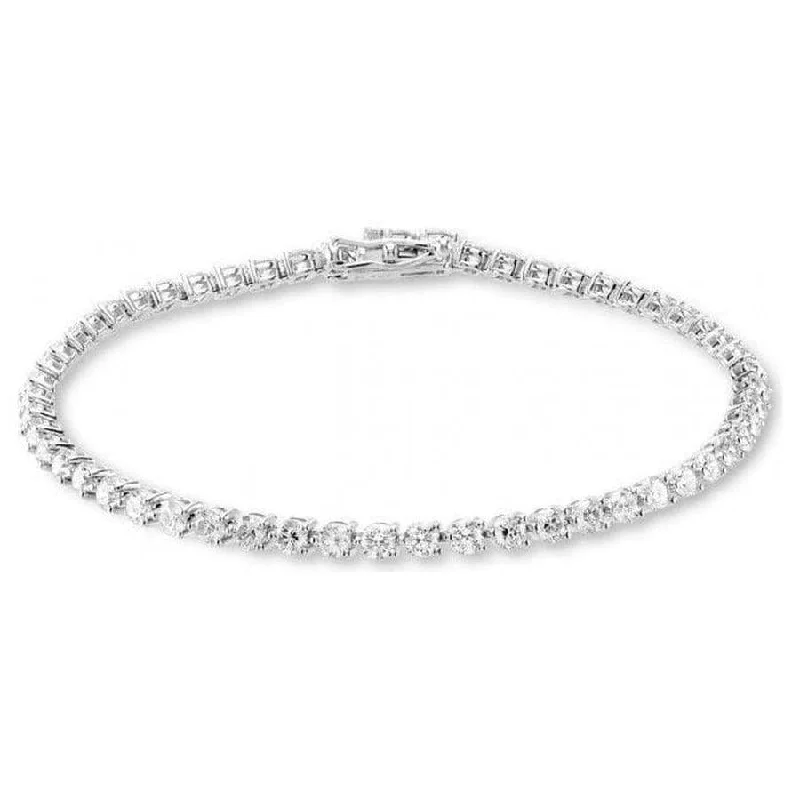 ladies bracelets geometric cuts -18ct white gold 55 Diamond Tennis bracelet