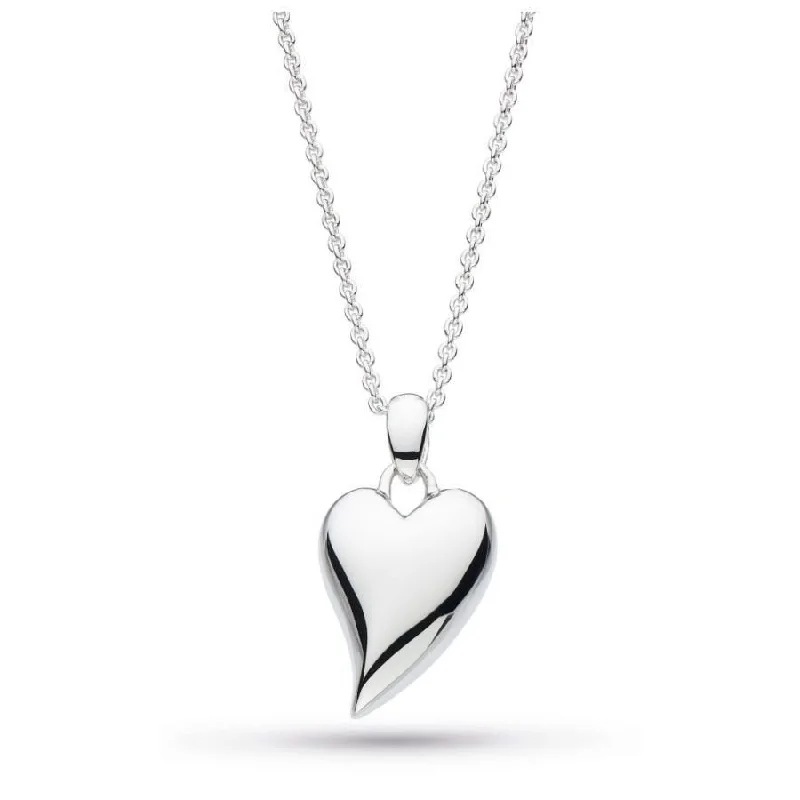 ladies charm necklaces family themes -Silver Desire Cherish Midi Heart Necklace