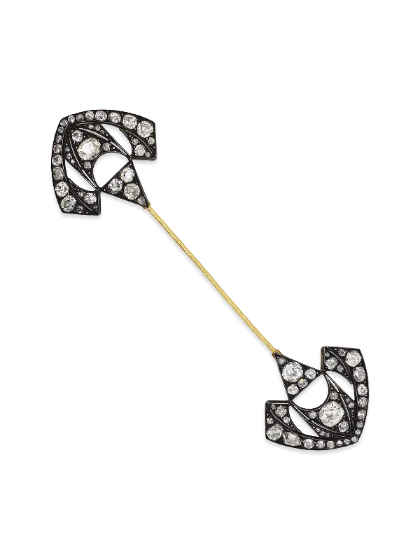 modern enamel brooch for women -Diamond Estate Jabot Brooch