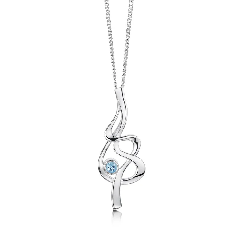 layered necklaces for women trendy -Tidal Necklace with Topaz