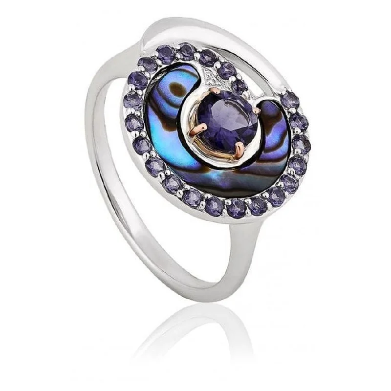 Ladies wild spirit rings -Silver and 9ct Rose Gold Ebb & Flow Iolite Ring