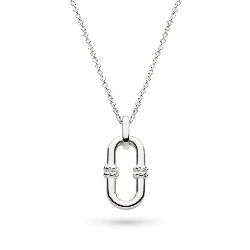 trendy minimalist necklaces for ladies -Silver Marina Rope Bar Link 18" Necklace