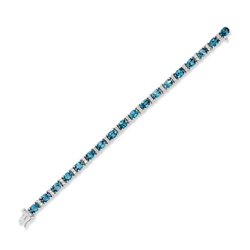 tassel end bracelets for women -Blue Zircon & Diamond Bracelet