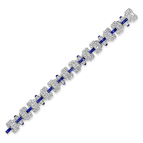 wraparound bracelets for women -Sapphire & Diamond Bracelet