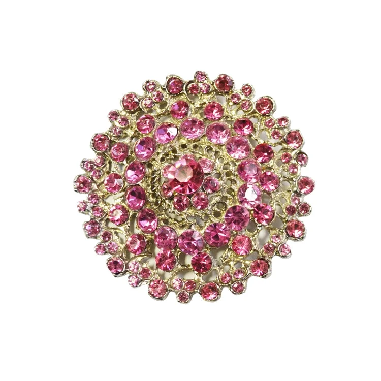 ladies white gold brooch lines -Glam Fabric Grand Pink Brooch