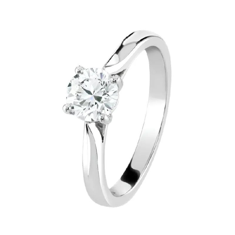 Ladies sky bird rings -0.80ct Round Brilliant Cut Diamond Solitaire Platinum Ring