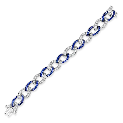 ladies white gold bracelets pearls -Sapphire & Diamond Bracelet