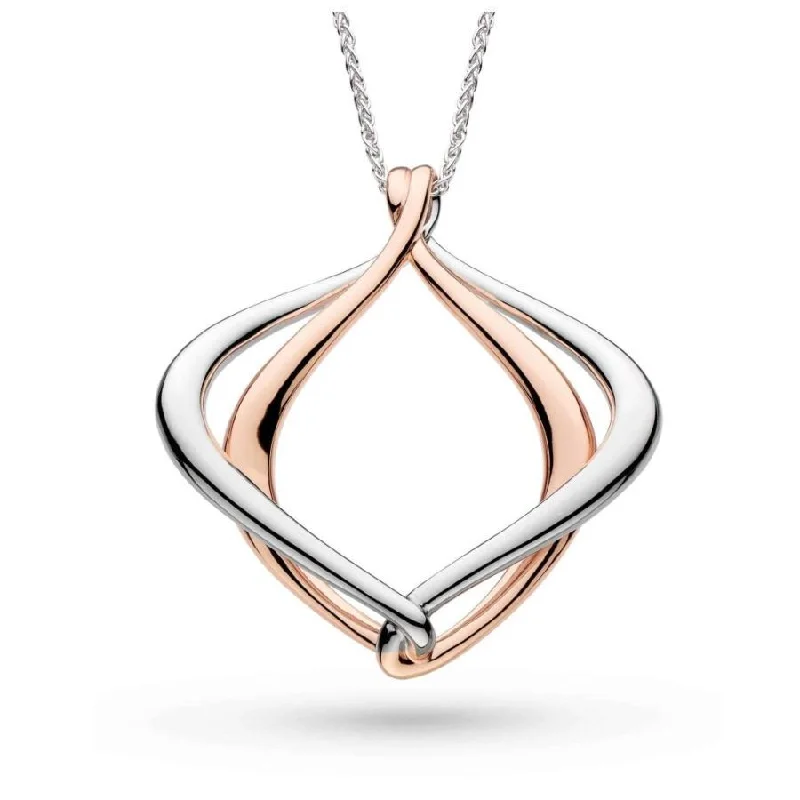 gold moon design necklaces for women -Silver & Rose Gold Plated Alicia Rose Grande Slider Necklace