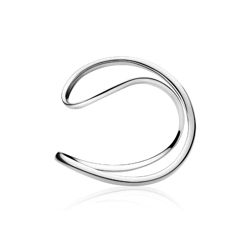 matte silver bracelets for women -Silver Infinity Bangle