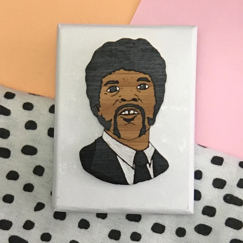 rose gold cross brooch for women -Brooch: Pulp Fiction - Jules Winnfield