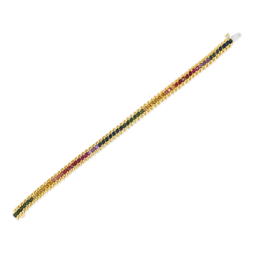 striped pattern bracelets for women -Multi-color Sapphire Bracelet