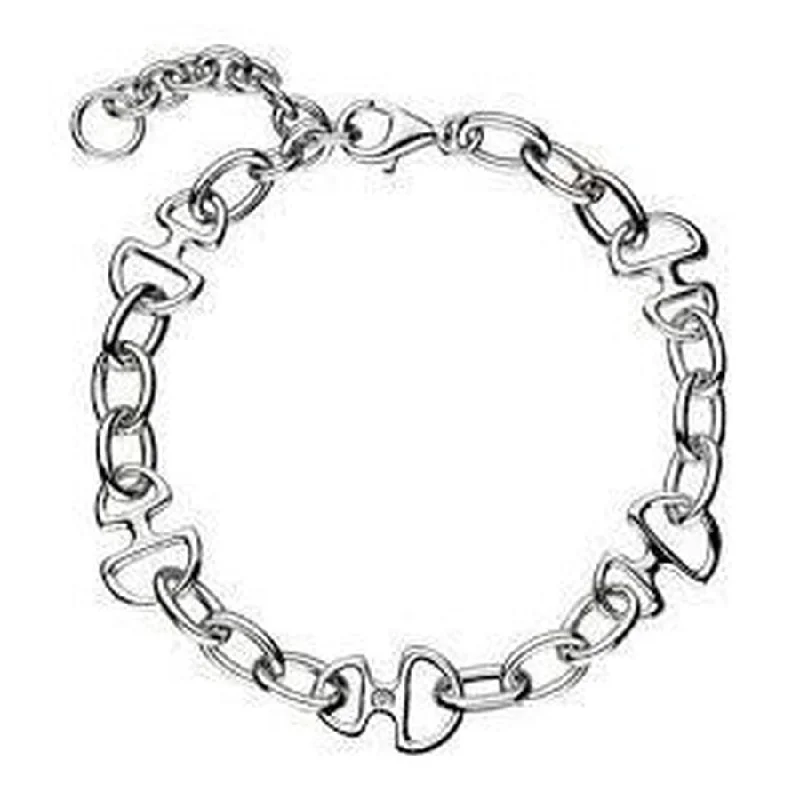 oxidized finish bracelets for women -Silver Iconic Link Charm Bracelet